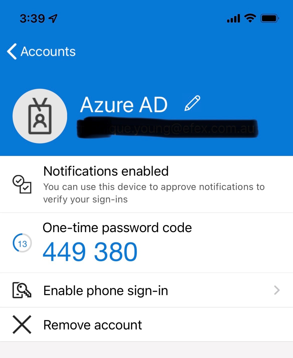 where to find code in microsoft authenticator app